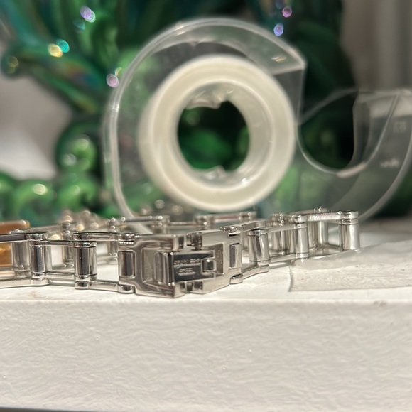 Polished Stainless Steel Bike Chain Link Bracelet - Picture 8 of 14